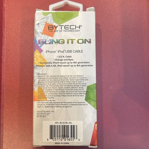 🆕 BLINGed iPhone, iPod USB Cable - Picture 2 of 2